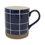 Taza de Cerámica Cuadros Azules 16.2 Onzas