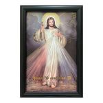 Cuadro Decorativo Jesús de la Divina Misericordia con Marco Negro de 42 x 62 cm