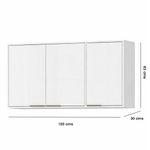 Gabinete Aéreo Gloria de MDP Color Blanco de 120 cm con 3 Puertas para Cocina