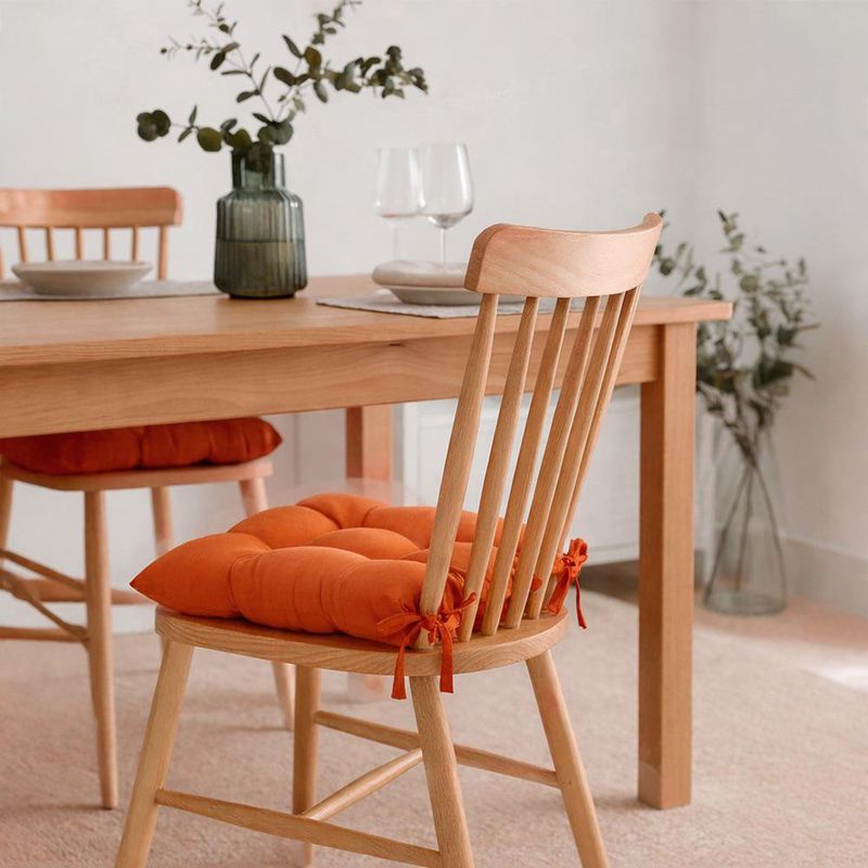 Cojín Acolchado para Silla con Amarres 42 x 42 cm Color Ladrillo