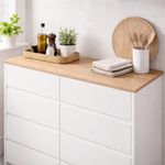 Top para Gabinete Base Gloria de MDP Color Blanco de 120 cm con Acabado Tono Madera