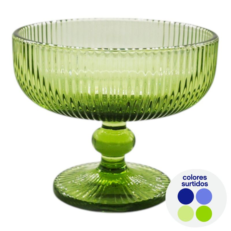 Copa para Postre con Relieve de 10.8 oz Colores Surtidos