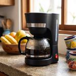 Cafetera de 10 Tazas con Jarra de Vidrio y Filtro Reutilizable Color Negro