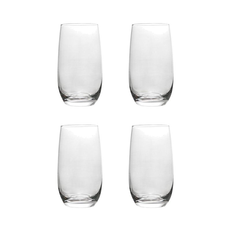Set de 4 Vasos de 13.2 oz con Decantador de Vidrio para Agua y Bebidas Frías