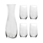 Set de 4 Vasos de 13.2 oz con Decantador de Vidrio para Agua y Bebidas Frías