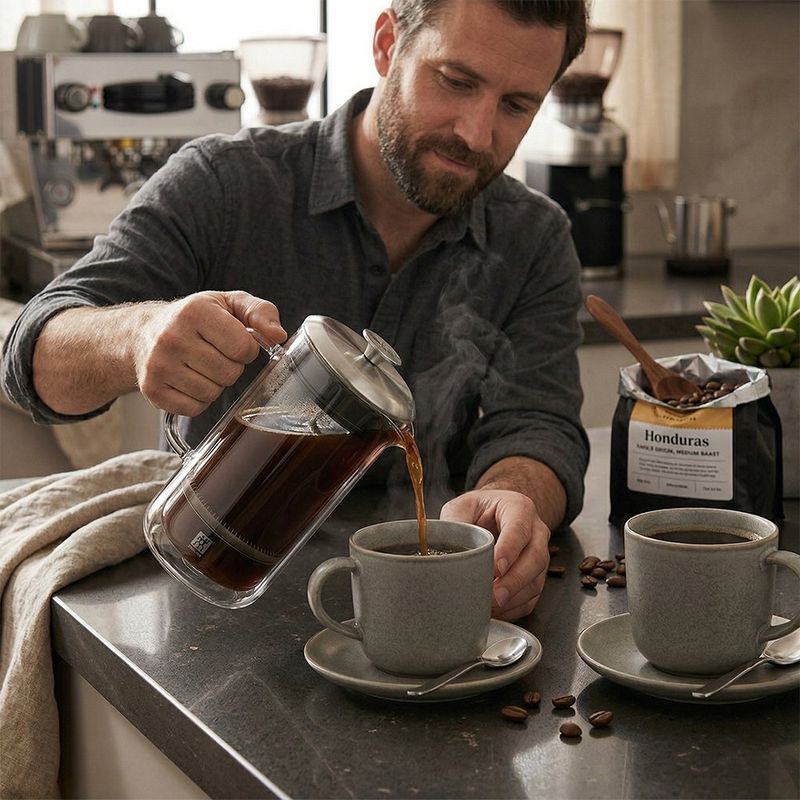 Cafetera Tipo Prensa Francesa Sorrento Plus de Vidrio Doble Pared de 750 mL