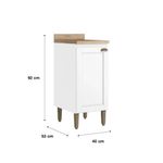 Gabinete Base Classy de 40 cm con 1 Puerta para Cocina en MDF Color Blanco