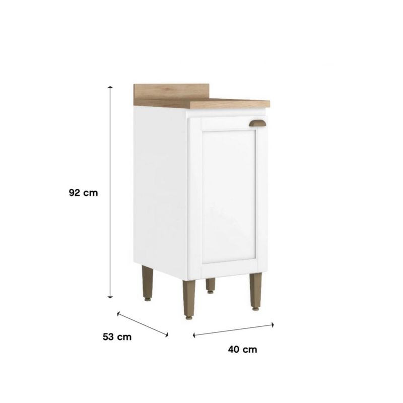 Gabinete Base Classy de 40 cm con 1 Puerta para Cocina en MDF Color Blanco