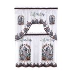 Cortinas para Cocina 3 Piezas con Estampado de Café