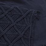 Throw Decorativo Boho con Flecos de Macramé Color Azul 127 x 152 Cm