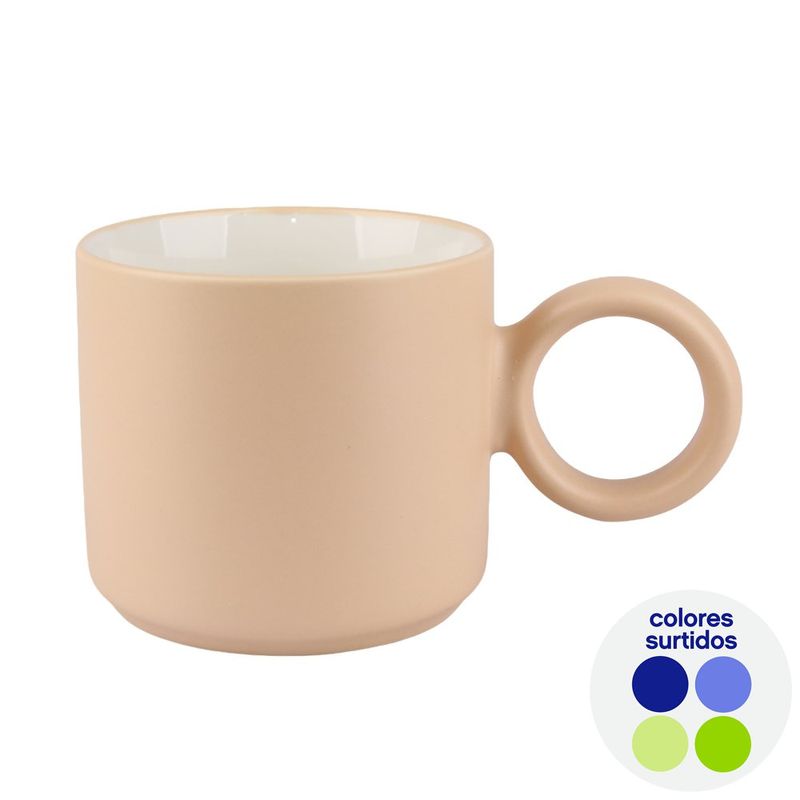 Taza Fiorella de 16.2 oz para Bebidas Calientes - Colores Surtidos
