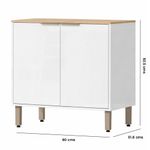 Gabinete Base Gloria de MDP Color Blanco de 80 cm con 2 Puertas para Cocina