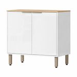 Gabinete Base Gloria de MDP Color Blanco de 80 cm con 2 Puertas para Cocina