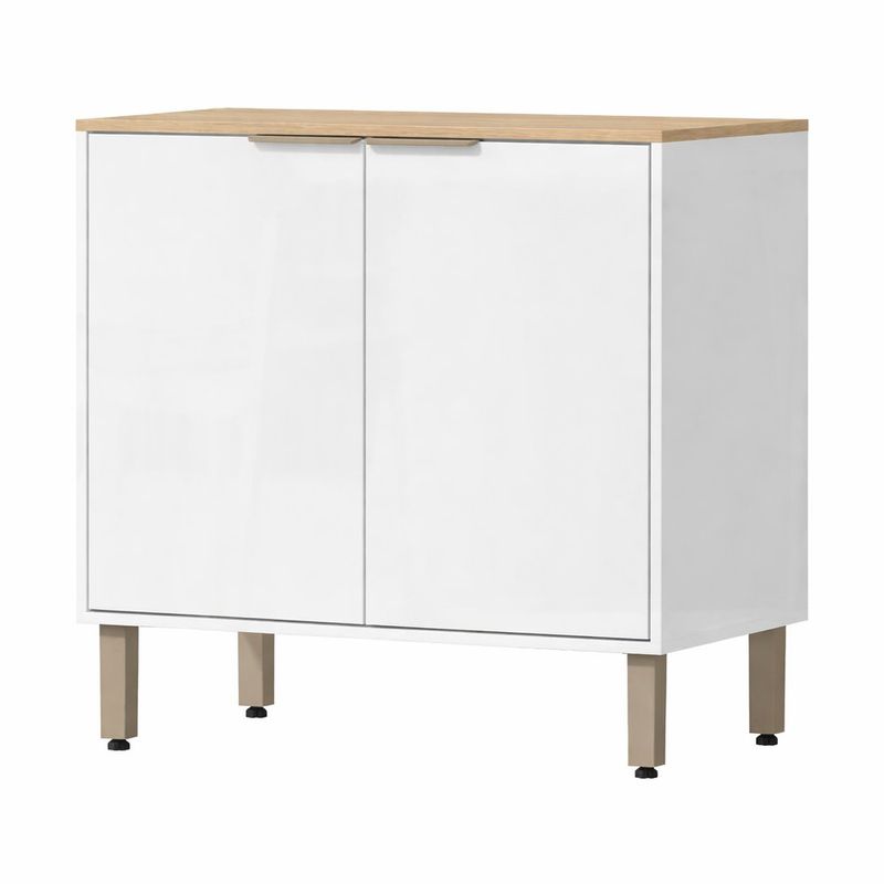 Gabinete Base Gloria de MDP Color Blanco de 80 cm con 2 Puertas para Cocina