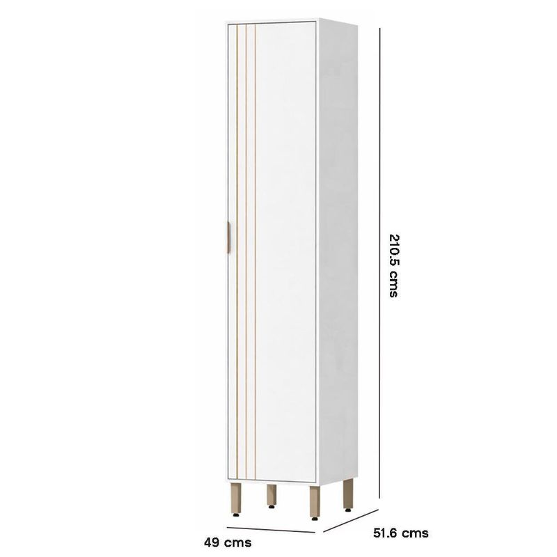 Despensa Gloria de MDP Color Blanco de 210.5 cm con Puerta Alta