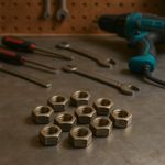 Set de 10 Tuercas Hexagonales Negras 1/4 Plg