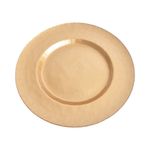 Plato Base de Vidrio de 33 x 33 cm para Presentación de Mesa Color Dorado