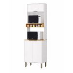 Gabinete para 2 Hornos Gloria de MDP Color Blanco de 210 cm con Repisas y Alacena Superior
