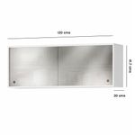 Gabinete Aéreo Gloria de MDP Color Blanco de 120 cm con 2 Puertas de Vidrio para Cocina