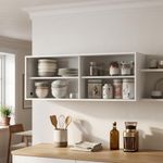 Gabinete Aéreo Gloria de MDP Color Blanco de 120 cm con 2 Puertas de Vidrio para Cocina