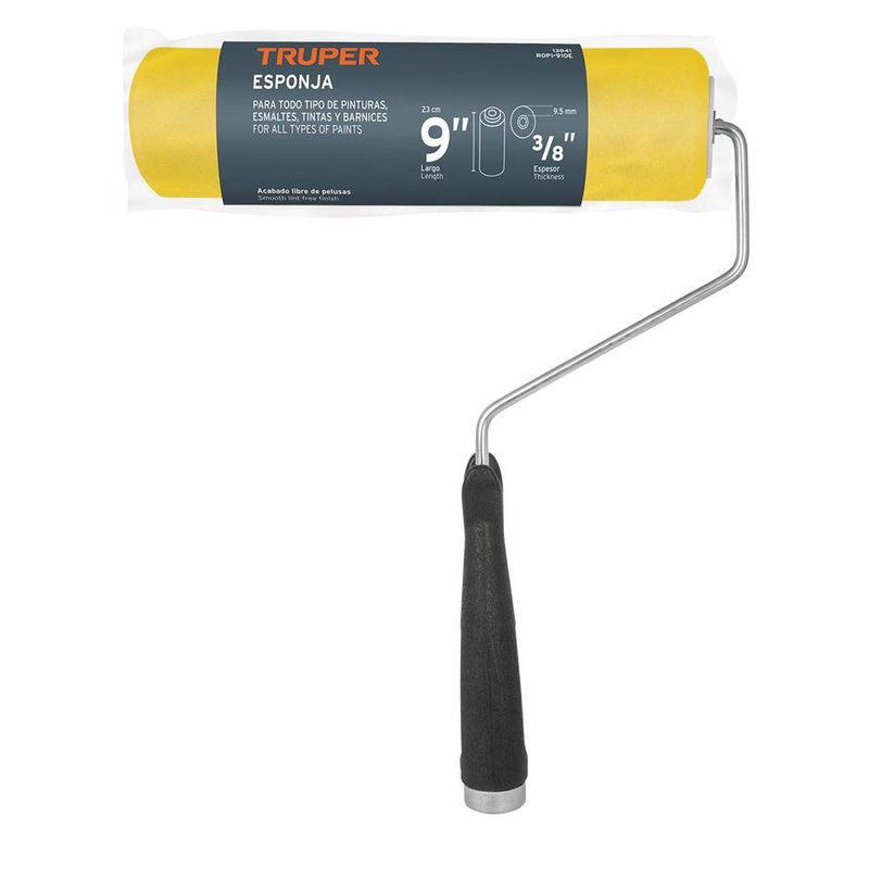Rodillo de Esponja para Pintar Superficie Lisa de 3/8 x 9 Plg