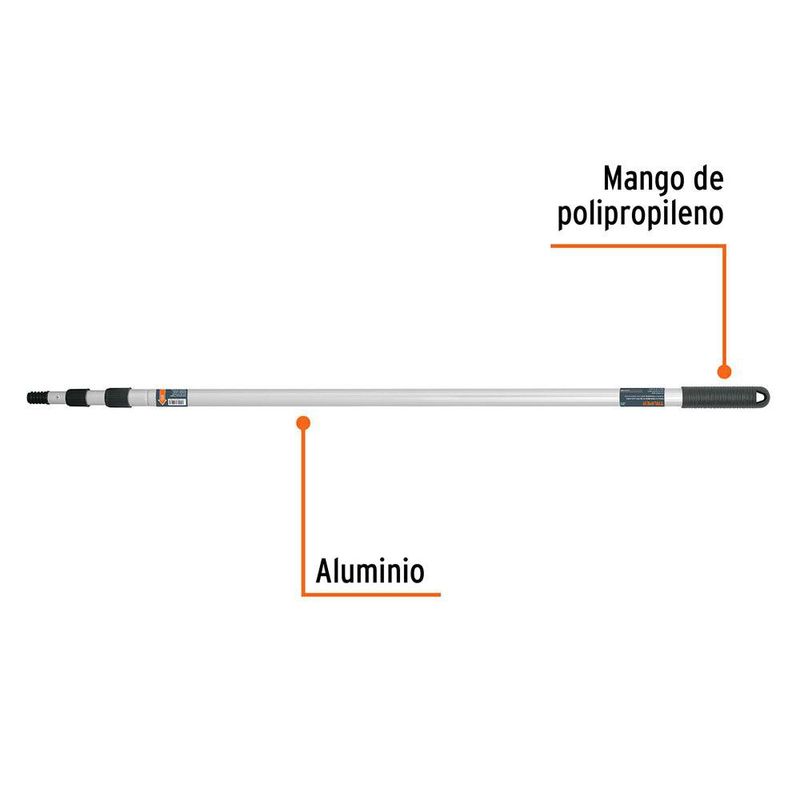 Extensión de Aluminio Multiuso con Punta de Rosca 2 Metros