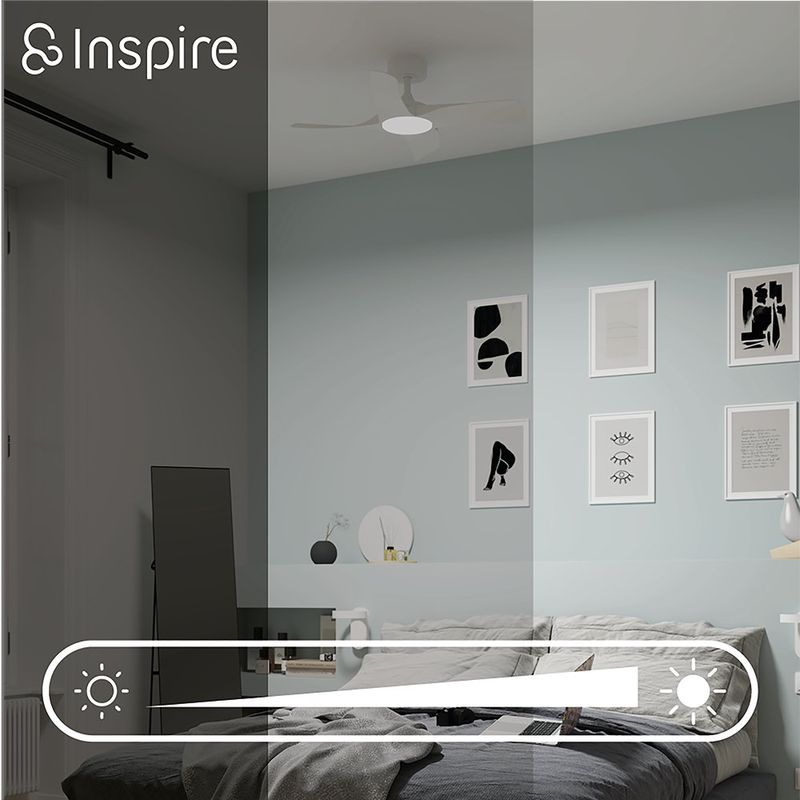 Ventilador de Techo con Luz LED Integrada Siroco Color Blanco de 36 Plg