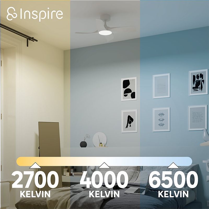 Ventilador de Techo con Luz LED Integrada Siroco Color Blanco de 36 Plg