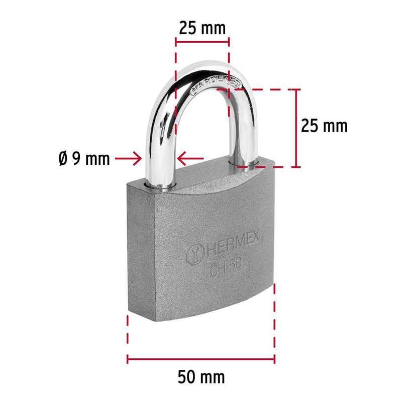 Candado de Hierro Hermex 50 mm con Llave