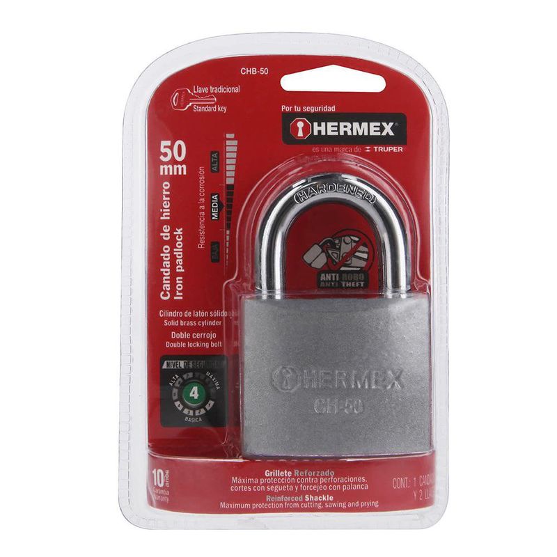 Candado de Hierro Hermex 50 mm con Llave