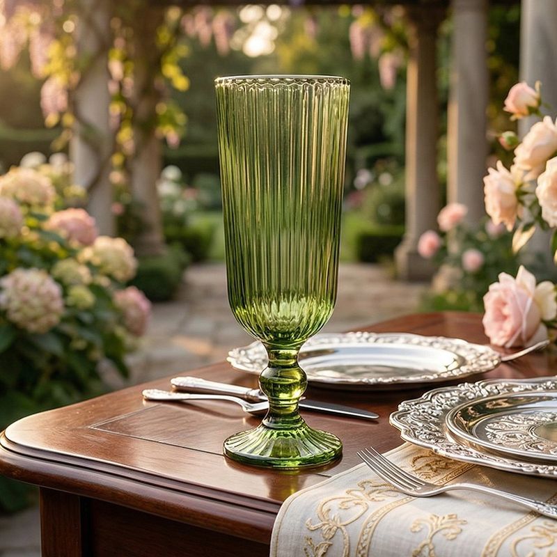 Copa de Vidrio para Champagne con Relieve de 5.4 oz - Colores Surtidos