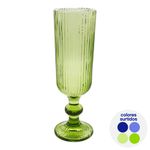 Copa de Vidrio para Champagne con Relieve de 5.4 oz - Colores Surtidos