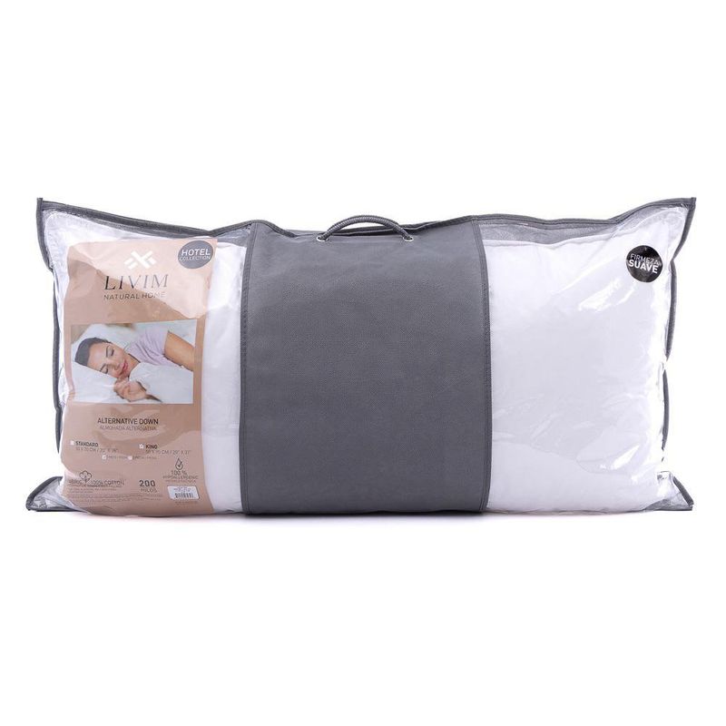 Almohada King Alternative Down Firmeza Suave Color Blanco