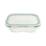 Recipiente Hermético de Vidrio Rectangular con Tapa de Cierre Seguro 950 mL