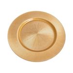 Plato Base de Vidrio de 32 x 32 cm para Presentación de Mesa Color Dorado