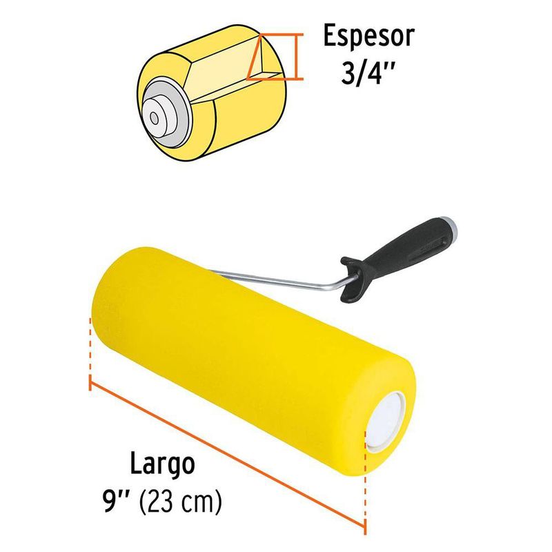 Rodillo de Esponja para Superficie Rugosa de 3/4 x 9 Plg