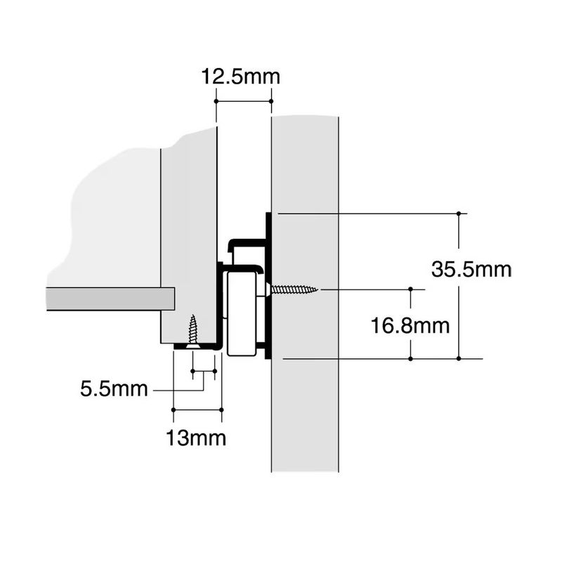 Set de 2 Rieles de Cierre Suave Blanco 22 Plg