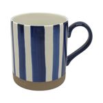 Taza de Cerámica con Líneas Verticales Azules 16.2 Onzas