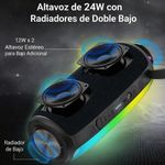 Bocina Portátil ZoundFire Pro Bluetooth con Luces LED IPX6 16 W