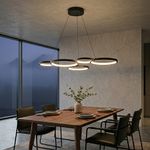 Lámpara Colgante LED 4 Luces Negra 3000 K