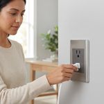 Tomacorriente Doble de 3 Módulos Línea Lisboa Acero Inoxidable