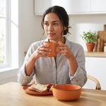 Vajilla de Cerámica Naranja con Borde Negro 16 Piezas