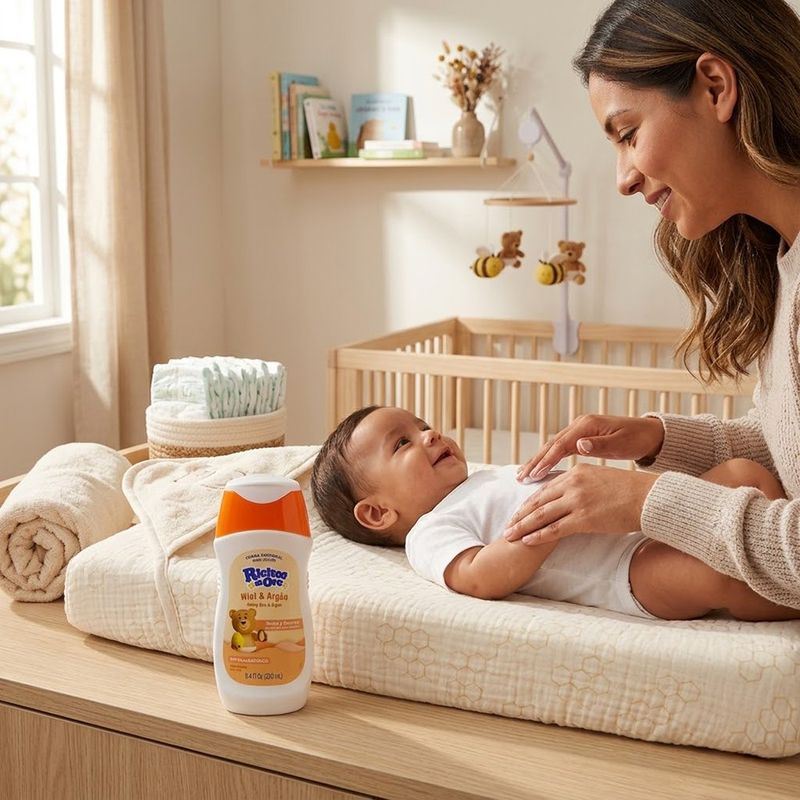 Crema Corporal para Bebé Ricitos de Oro Aroma Miel & Argán 250 mL