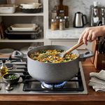 Olla 24 Cm Stone Antiadherente Full Inducción Color Gris