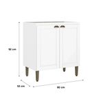 Gabinete Base Classy con Top de 80 cm con 2 Puertas en MDF Color Blanco