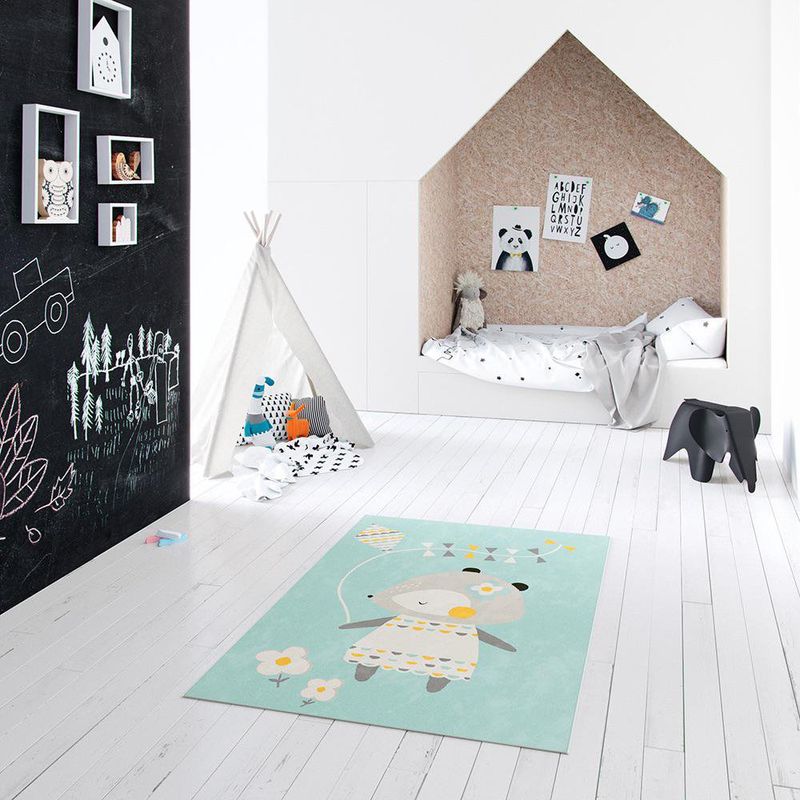 Alfombra Infantil Diseño Osita y Cometa de 120 x 170 Cm