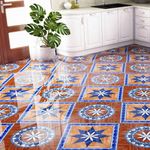 Piso Cerámico Ensenada Acabado Brillante de 43 x 43 cm Color Azul