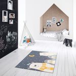 Alfombra Infantil Decorativa Diseño Osos y Pingüinos 120 x 170 Cm