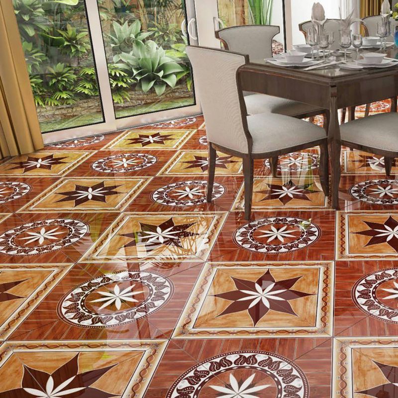 Piso Cerámico Ensenada Acabado Brillante de 43 x 43 cm Color Café