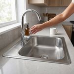 Kit Lavatrasos con Llave 1 Fosa de Acero Inoxidable 63 x 56 x 18 cm